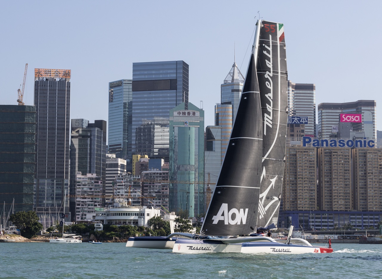 Maserati Multi 70 sets sail for the Nha Trang Rally, ex Hong Kong to Vietnam Race