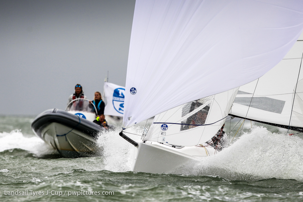 Lighter winds and sunshine on Day Two of the Landsail Tyres J-Cup